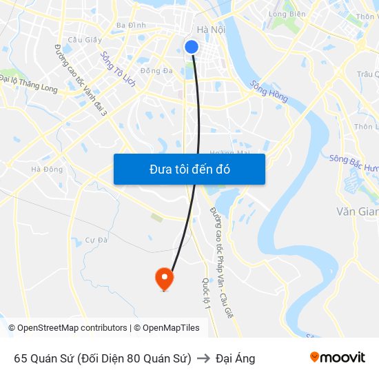 65 Quán Sứ (Đối Diện 80 Quán Sứ) to Đại Áng map