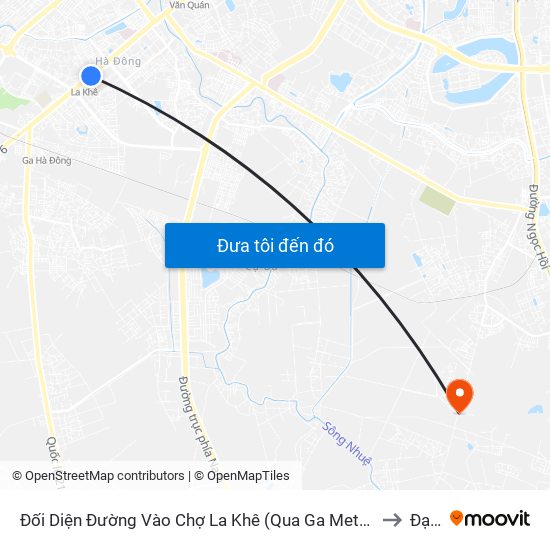 Đối Diện Đường Vào Chợ La Khê (Qua Ga Metro La Khê) - 405 Quang Trung (Hà Đông) to Đại Áng map