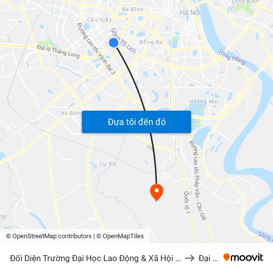 Đối Diện Trường Đại Học Lao Động & Xã Hội - 48 Trần Duy Hưng to Đại Áng map