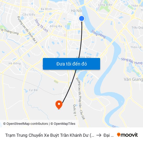 Trạm Trung Chuyển Xe Buýt Trần Khánh Dư (Khu Đón Khách) to Đại Áng map