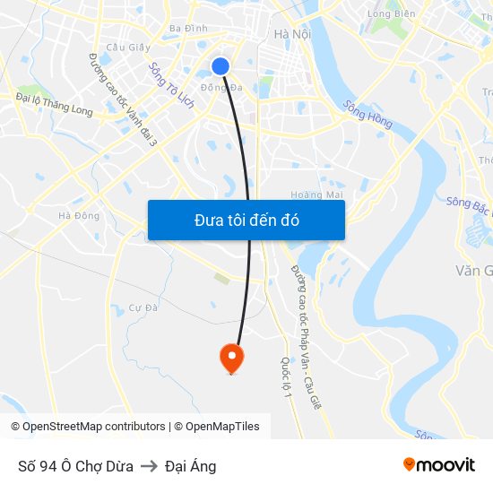 Số 94 Ô Chợ Dừa to Đại Áng map