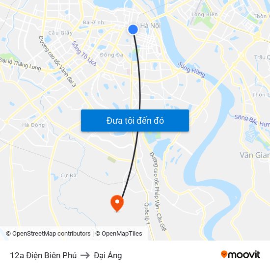12a Điện Biên Phủ to Đại Áng map