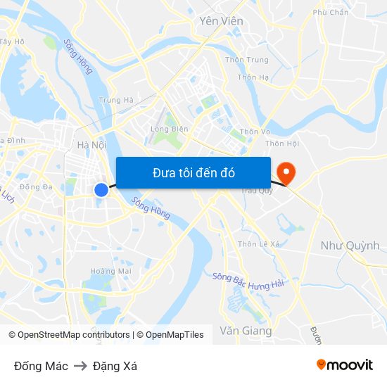 Đống Mác to Đặng Xá map