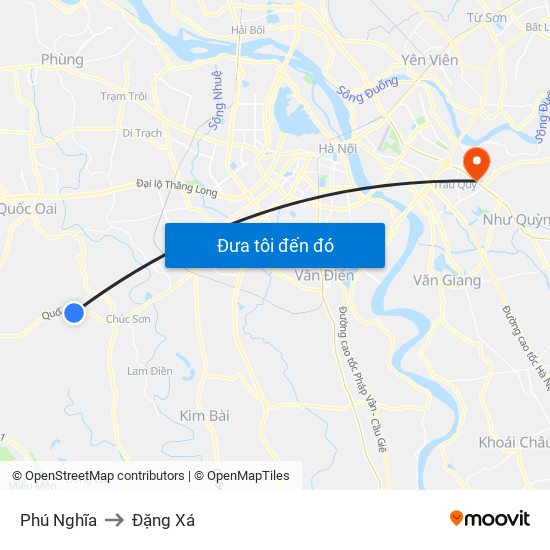 Phú Nghĩa to Đặng Xá map