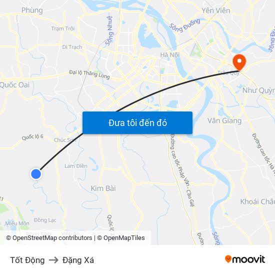 Tốt Động to Đặng Xá map