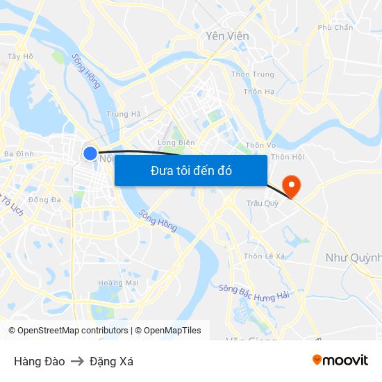 Hàng Đào to Đặng Xá map