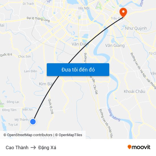 Cao Thành to Đặng Xá map