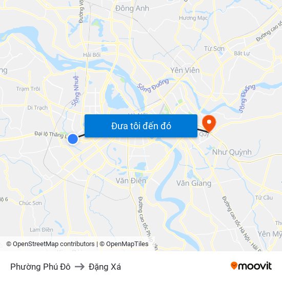 Phường Phú Đô to Đặng Xá map