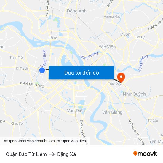 Quận Bắc Từ Liêm to Đặng Xá map