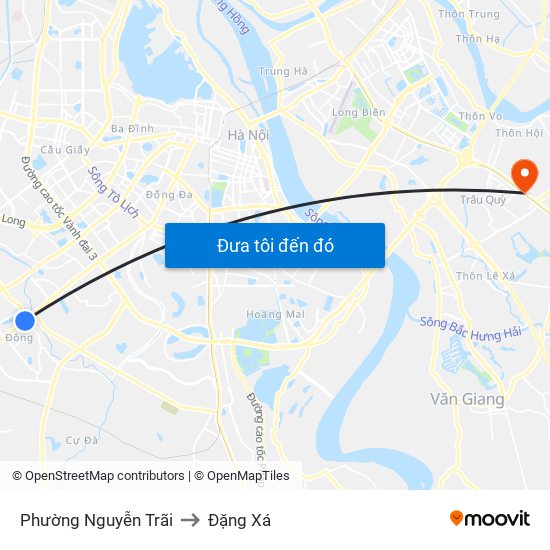 Phường Nguyễn Trãi to Đặng Xá map