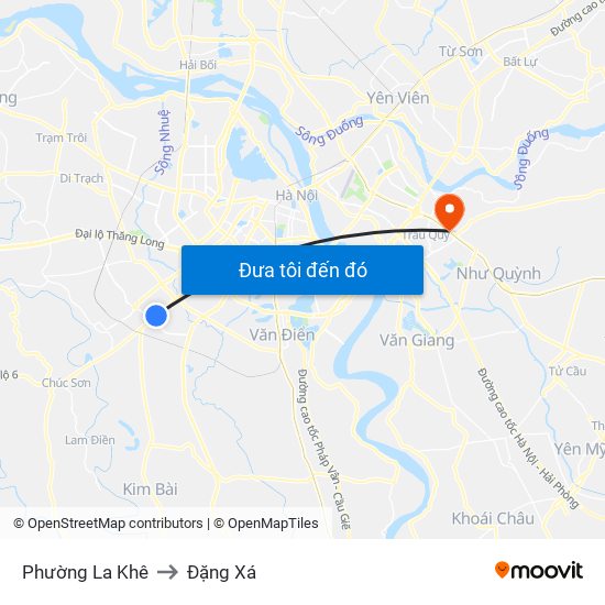 Phường La Khê to Đặng Xá map