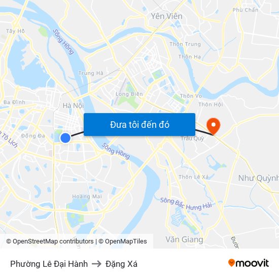 Phường Lê Đại Hành to Đặng Xá map