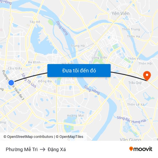 Phường Mễ Trì to Đặng Xá map