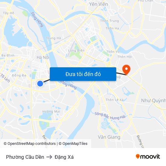 Phường Cầu Dền to Đặng Xá map