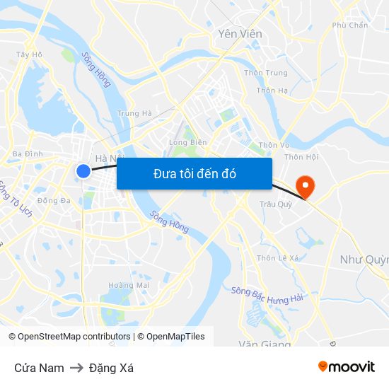 Cửa Nam to Đặng Xá map