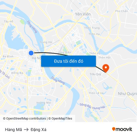 Hàng Mã to Đặng Xá map