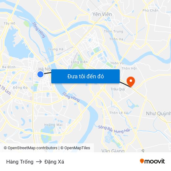 Hàng Trống to Đặng Xá map