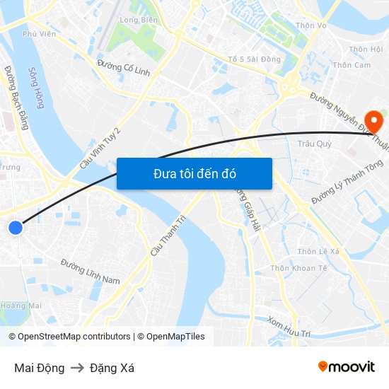 Mai Động to Đặng Xá map