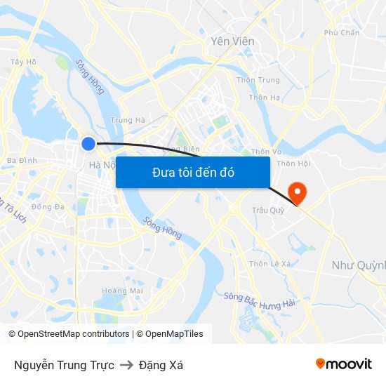 Nguyễn Trung Trực to Đặng Xá map