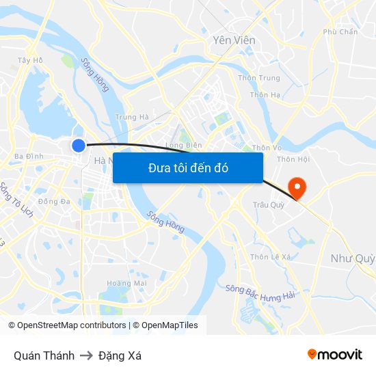 Quán Thánh to Đặng Xá map