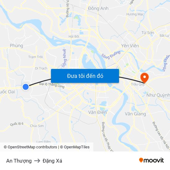 An Thượng to Đặng Xá map