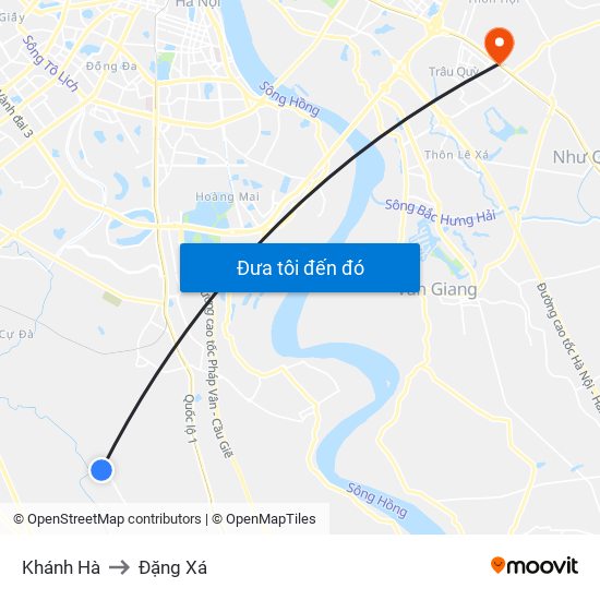 Khánh Hà to Đặng Xá map