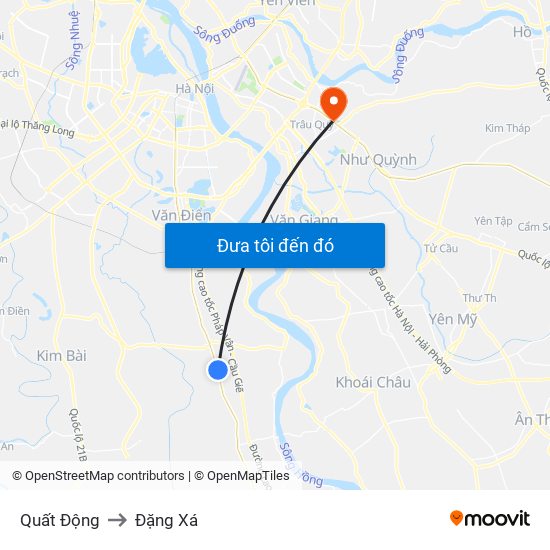 Quất Động to Đặng Xá map