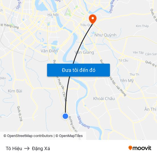 Tô Hiệu to Đặng Xá map