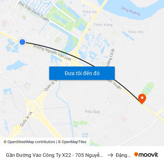 Gần Đường Vào Công Ty X22 - 705 Nguyễn Văn Linh to Đặng Xá map