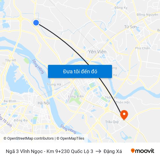 Ngã 3 Vĩnh Ngọc - Km 9+230 Quốc Lộ 3 to Đặng Xá map