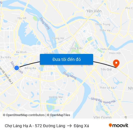 Chợ Láng Hạ A - 572 Đường Láng to Đặng Xá map