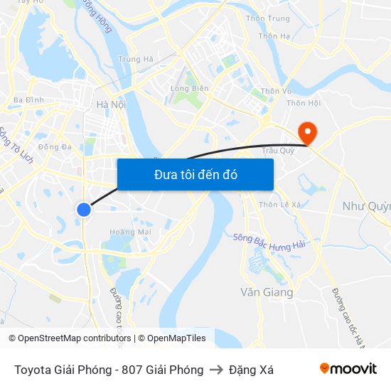 Toyota Giải Phóng - 807 Giải Phóng to Đặng Xá map