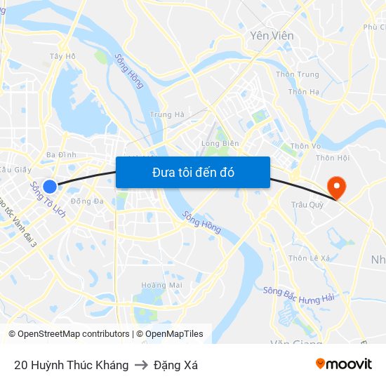 20 Huỳnh Thúc Kháng to Đặng Xá map