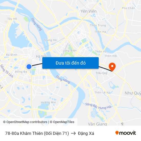 78-80a Khâm Thiên (Đối Diện 71) to Đặng Xá map