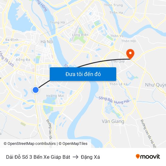 Dải Đỗ Số 3 Bến Xe Giáp Bát to Đặng Xá map