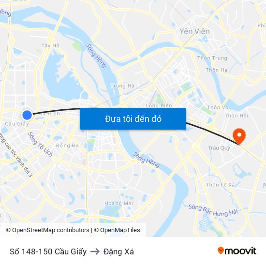 Số 148-150 Cầu Giấy to Đặng Xá map