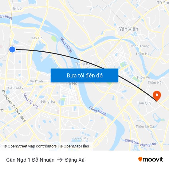 Gần Ngõ 1 Đỗ Nhuận to Đặng Xá map