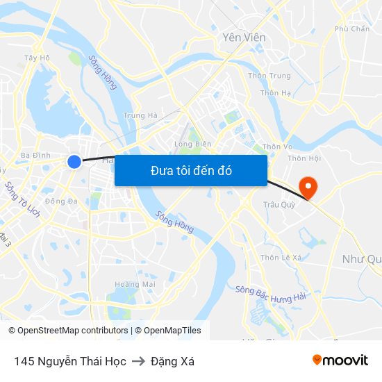 145 Nguyễn Thái Học to Đặng Xá map