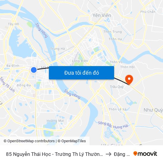 85 Nguyễn Thái Học - Trường Th Lý Thường Kiệt to Đặng Xá map