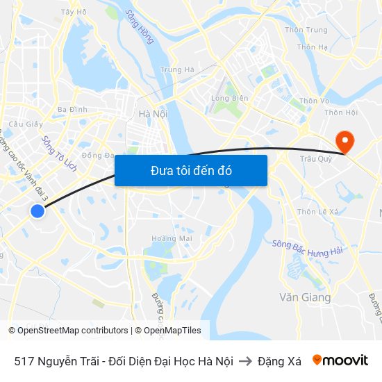 517 Nguyễn Trãi - Đối Diện Đại Học Hà Nội to Đặng Xá map