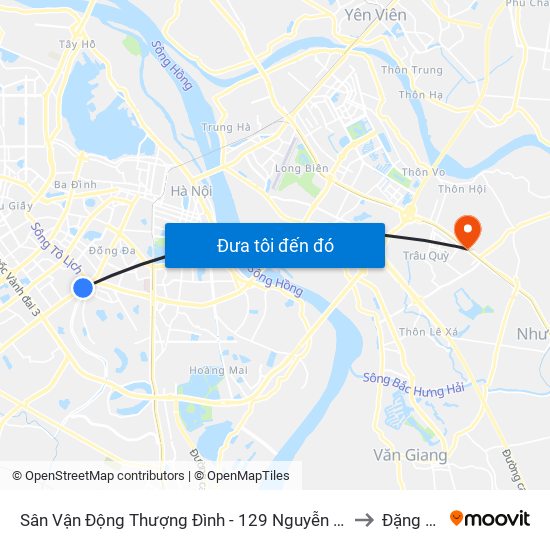 Sân Vận Động Thượng Đình - 129 Nguyễn Trãi to Đặng Xá map