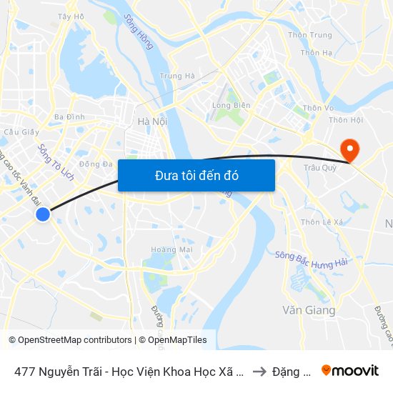 477 Nguyễn Trãi - Học Viện Khoa Học Xã Hội to Đặng Xá map