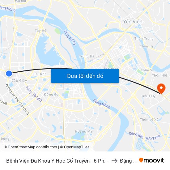 Bệnh Viện Đa Khoa Y Học Cổ Truyền - 6 Phạm Hùng to Đặng Xá map