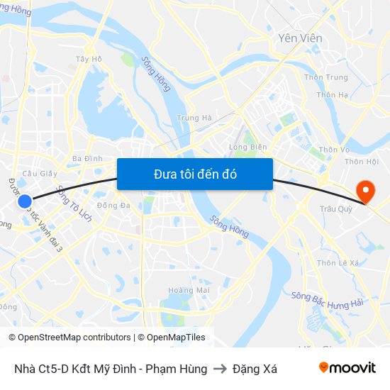 Nhà Ct5-D Kđt Mỹ Đình - Phạm Hùng to Đặng Xá map