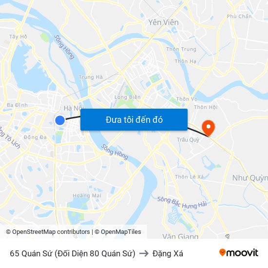 65 Quán Sứ (Đối Diện 80 Quán Sứ) to Đặng Xá map