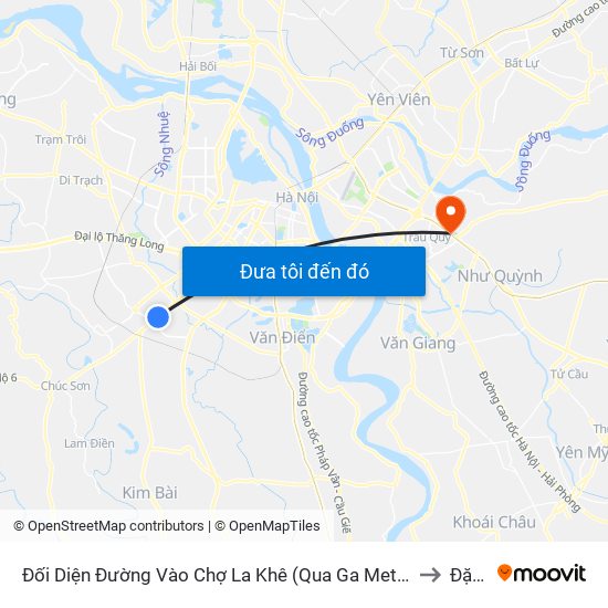 Đối Diện Đường Vào Chợ La Khê (Qua Ga Metro La Khê) - 405 Quang Trung (Hà Đông) to Đặng Xá map