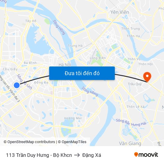 113 Trần Duy Hưng - Bộ Khcn to Đặng Xá map