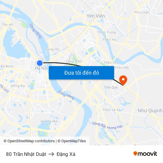 80 Trần Nhật Duật to Đặng Xá map