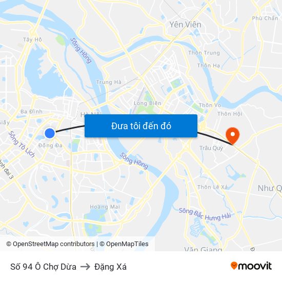 Số 94 Ô Chợ Dừa to Đặng Xá map