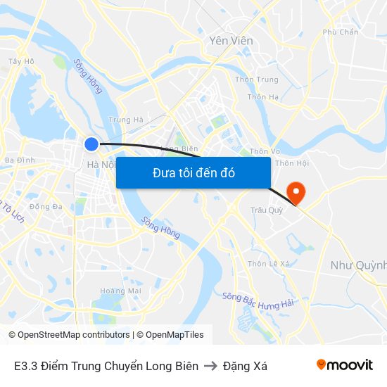 E3.3 Điểm Trung Chuyển Long Biên to Đặng Xá map